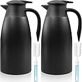2 Pcs 68 oz Thermal Coffee Carafe Insulated Stainless Steel Coffee Carafe for Hot Liquids Vacuum Thermal Pot Creamer Carafe D