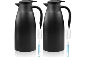 2 Pcs 68 oz Thermal Coffee Carafe Insulated Stainless Steel Coffee Carafe for Hot Liquids Vacuum Thermal Pot Creamer Carafe D