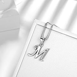 Aurora Tears Letter M Necklace Initial 925 Sterling