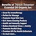 Nexon Botanics Organic Essential Oil Set - Pure Natural USDA Organic Essential Oils Kit - Best Aromatherapy, Diffuser Oils Set - Lavender, Peppermint, Eucalyptus, Tea Tree,Orange,Lemongrass 6 x 10 ml