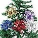 DERVONUNS Poinsettia Christmas Decorations Christmas Flowers Glitter Christmas Tree Decorations and Ornaments (12 Pack)(Slivery)