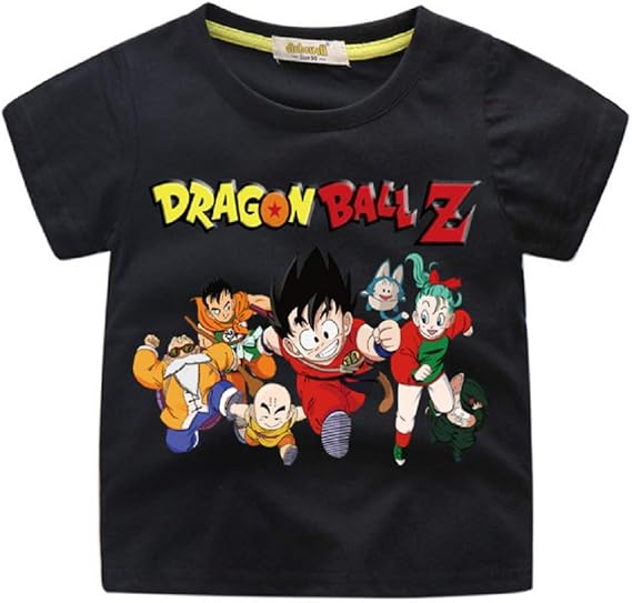 Amazon 男の子 女の子 面白いカートゥーン ドラゴンボール Z キャラクター 半袖 コットン Tシャツ 2 8歳用 Us サイズ 6t カラー ブラック ボーイズ 通販