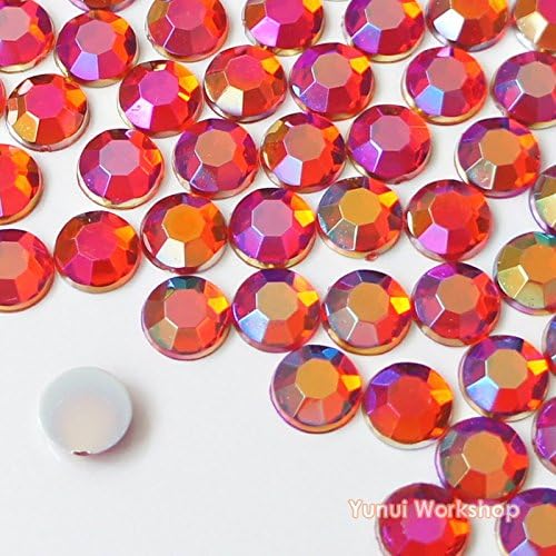 (AB Red) 1.5mm-8mm OR Red Size Facet Round Acrylic Flatback Rhinestones Cabochons Scrapbooking Nail Craft - 1000pcs (1.5mm)