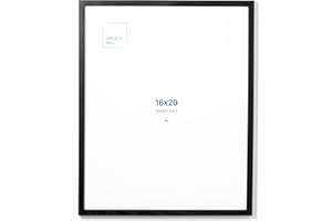 Opposite Wall - 16x20 in - Black Solid Oak Wood Picture Frame - Lightweight, Versatile & Shatterproof - Wall Hanging Poster or Photo Frame - Wall Decor for Office, Gallery & Home