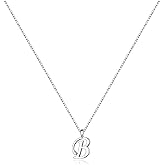 Yoosteel Valentines Gifts for Kids Her- S925 Sterling Silver Initial Necklaces for Women Teen Girls Sterling Silver Cursive Initial Necklace Jewelry Birthday Gifts for Girls