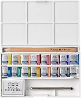 Winsor & Newton Cotman Complete Pocket Set 16 Half Pans Travel Brush