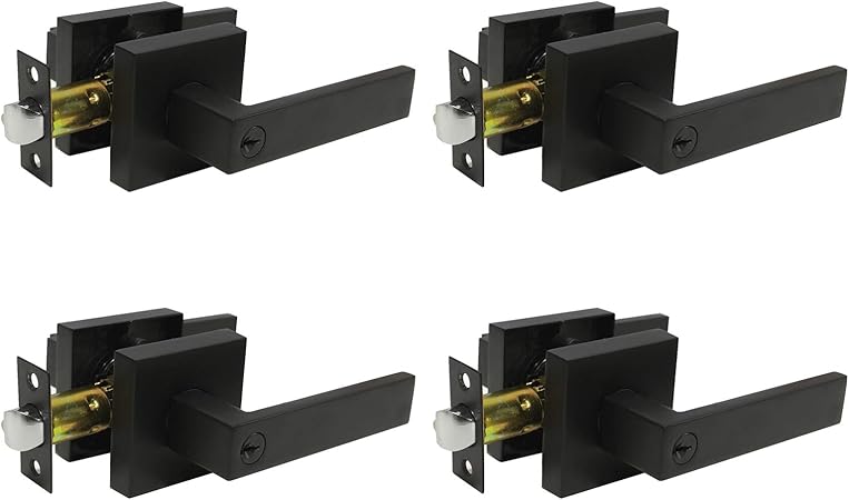 Entry Doors Matte Black Front Door Handle Set Heavy Duty