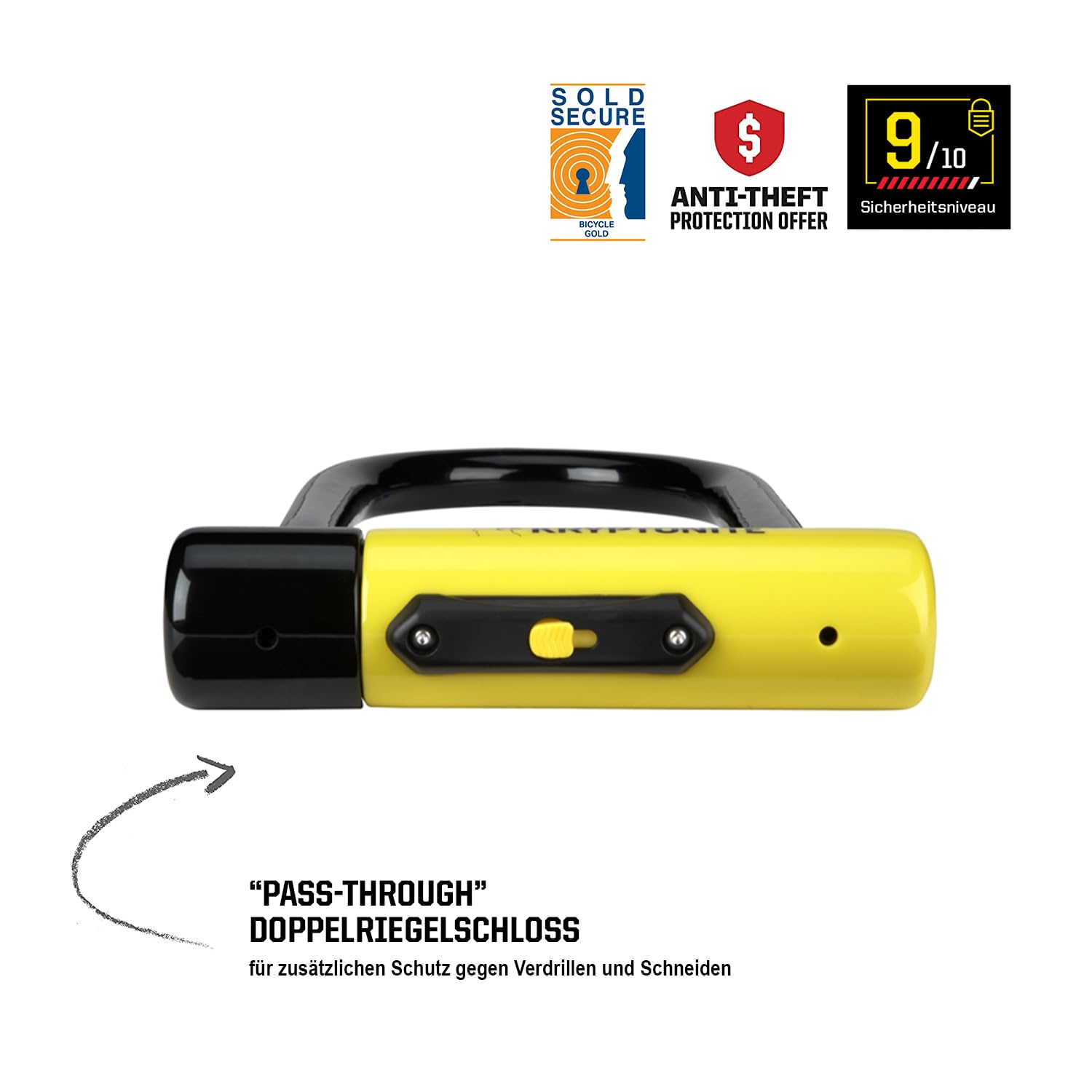 Kryptonite New York Standard Bügelschloss - Sicherheitsgrad 9/10, Anti-Diebstahl Fahrradschloss Hohe Sicherheit mit Transporthalterung und 3 Schlüsseln - 10,2 cm x 20,3 cm 2