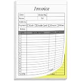 Invoice Receipt Book, 2-Part Carbonless Forms, 5.5 x 8.5 in, White/Yellow | 50 Sets Invoice Book | Easy to Carry | Wraparound Writing Shield | Clean Tear-Off Pages | Ideal for Small Business