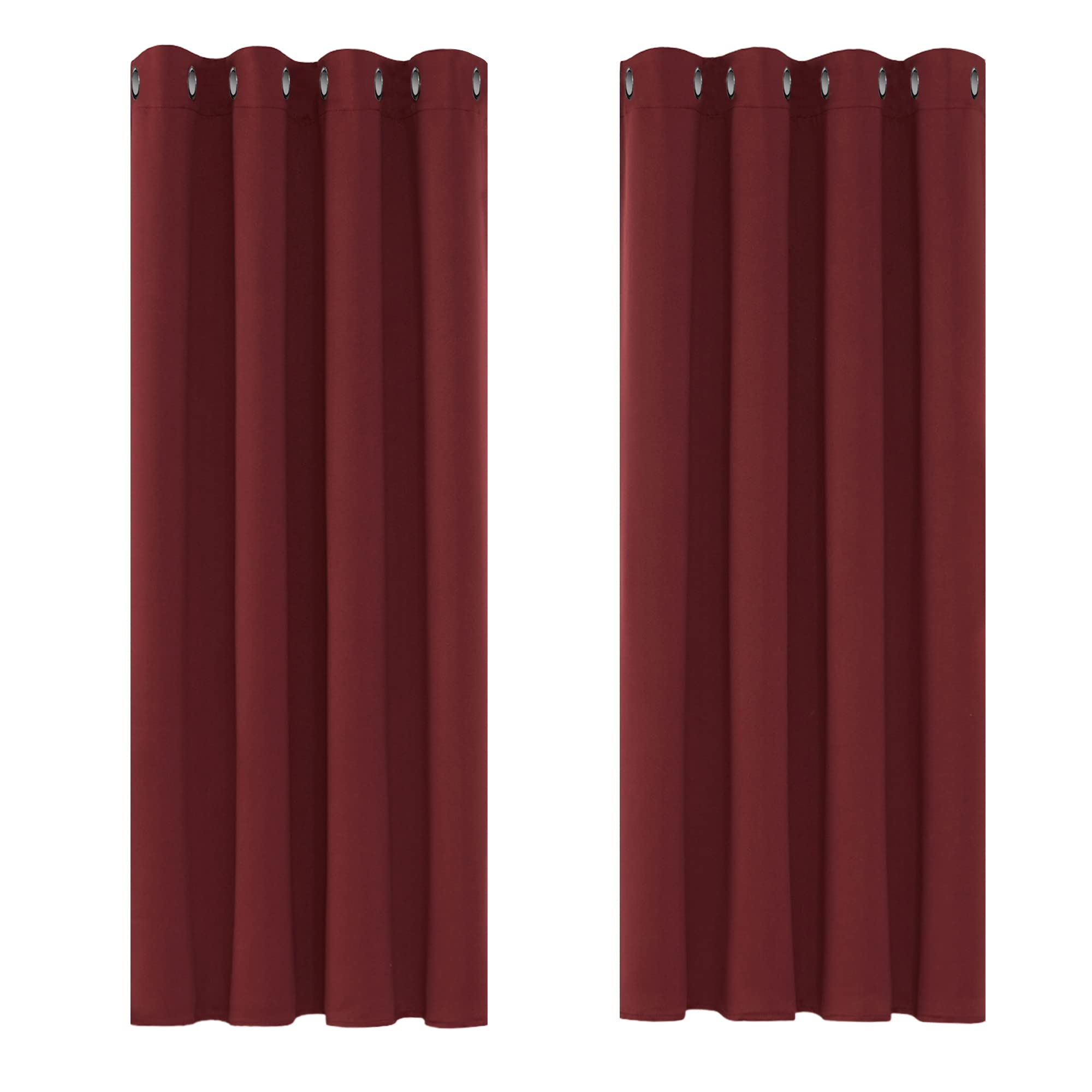 Deconovo Christmas Curtains Red Blackout Curtains for Bedroom Super Soft Solid Thermal Insulated Eyelet Blackout Curtains 46 x 54 Inch 2 Panels