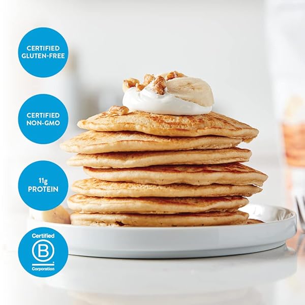 KING ARTHUR FLOUR GLUTEN FREE PROTEIN PANCAKE MIX, NON-GMO PROJECT VERIFIED, NO SUGAR ADDED, NON-DAIRY, 12 OZ (PACK OF 1)