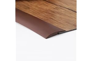 DAILISEN 9.84ft Vinyl Self Adhesive Overlap Threshold Reducer,Flooring Tile Laminate Border Transition Strip,Flat Carpet Rug Edging Strips, Fluted Saddle,Flexible Molding Trim,Stair Edging Brown