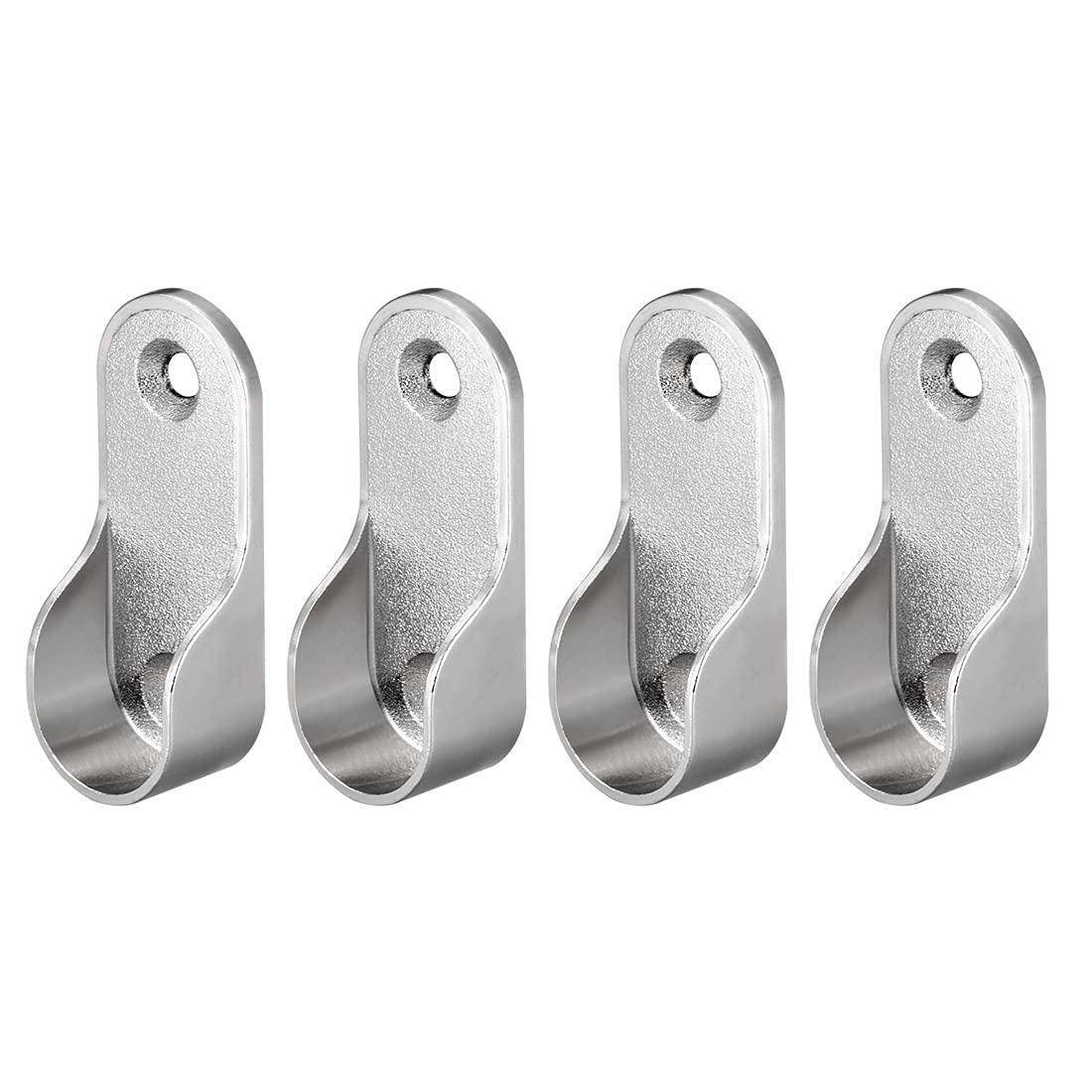 Sourcing Map Oval Closet Rod End Supports - Fit Dia 16mm 4 PCS - Wardrobe Flange Bracket Support - Nickel Plating