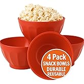 Mintra Colorful Unbreakable Plastic Bowl 4pk - (Large - 1.8L, Red) - (Part Of A Set) - Salad, Snacks, Breakfast Cereal, Fruit, Popcorn, Soup - Shatterproof, BPA Free