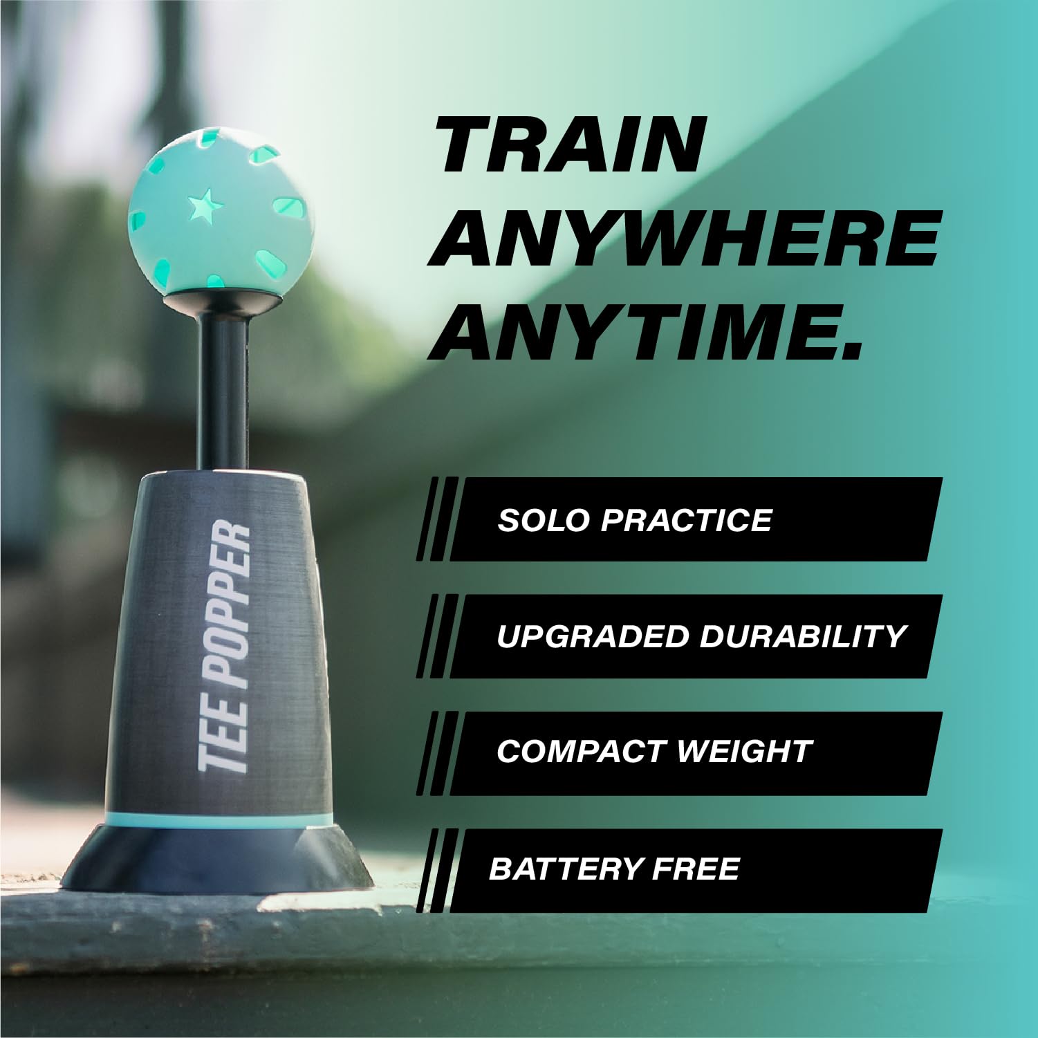 Bandit Sports Tee Popper, Durable Nylon Strength for Long-Lasting Hitting, Batting Tee for Perfect Swings, Baseball Training for Practicing Hitting Without a Pitcher (Ball not Included)