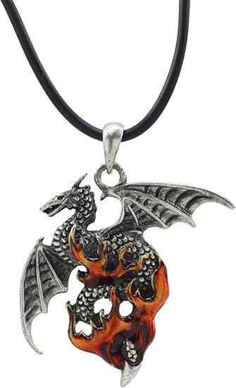 Amazon Ebros Viserion 炎のドラゴンペンダント ピューターネックレス ファンタジー神話伝説のドラゴンジュエリーアクセサリー ネックレス 通販