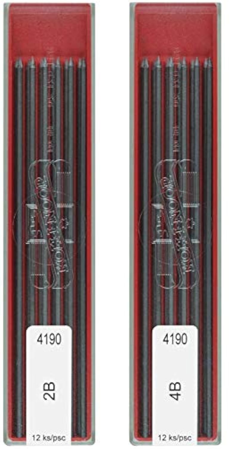 Koh-I-Noor 2B & 4B Leads Refill, 2mm Mechanical Pencil Graphite Lead for Technical Drawing & Drafting Pencil - 24 Leads