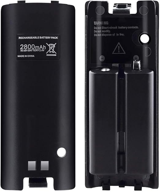 NIFERY Wii Remote Batteries Rechargeable, 2 Pack 2800mAh