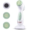 Facial Cleansing Brush, CkeyiN 3 in 1 Electric Exfoliating Spin Cleanser Device USB Rechargeable and Waterproof Exfoliation Rotating Spa Machine Facial Cleanser Massager for Women