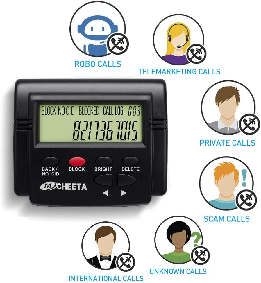 Call Blocker for Landline Phones, MCHEETA V4000 Premium Phones with Call Blocking, One Touch Number Block Device, Block Unwanted Robocalls and Nuisance Calls: Electronics