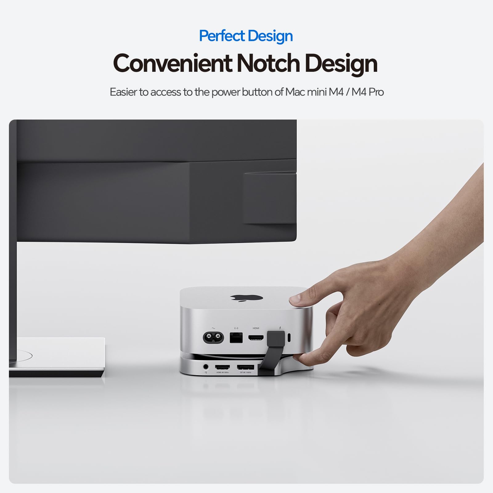 PULWTOP Mac mini M4 Dock & Ständer mit 2 Monitore DP 4K144Hz & HDMI 4K60Hz 7