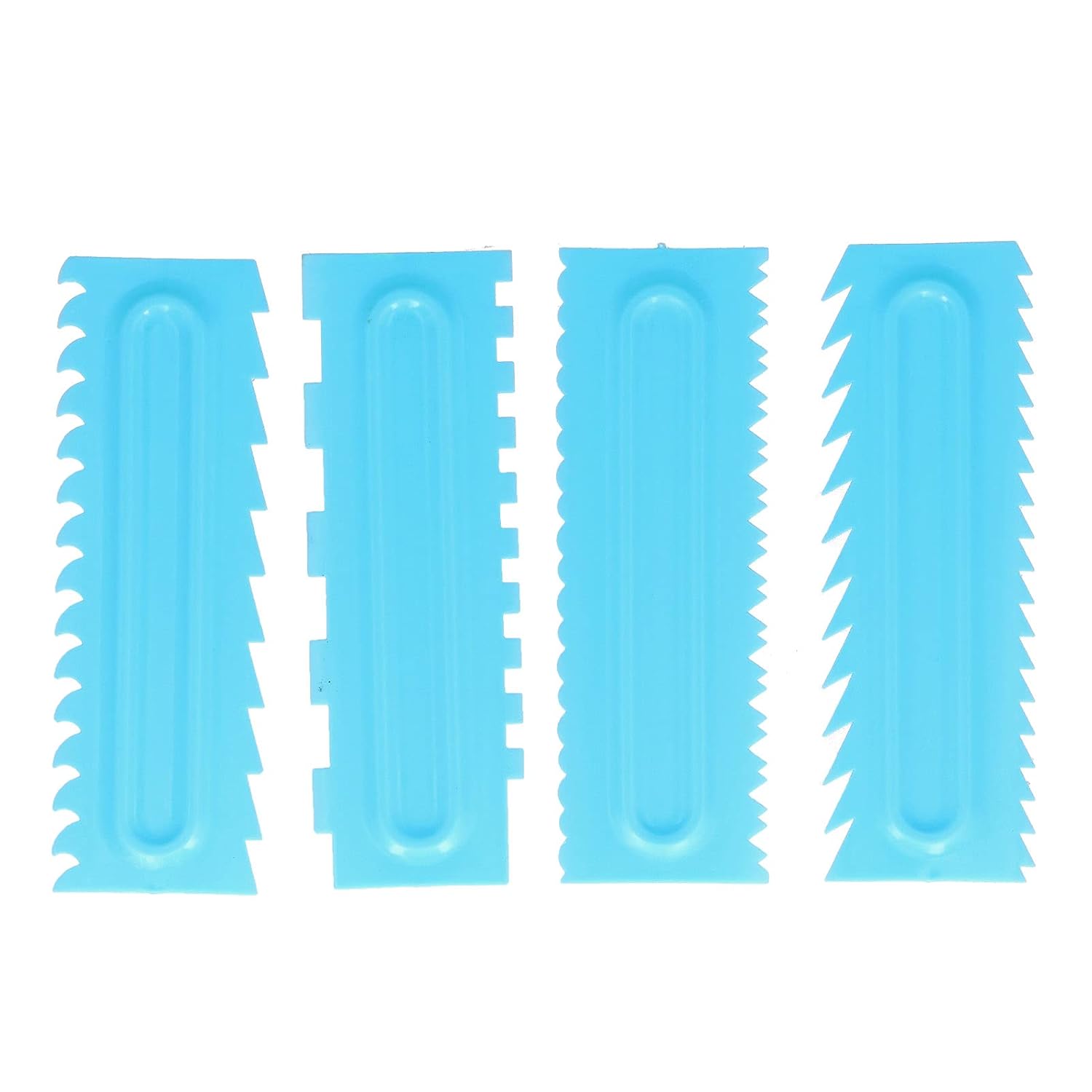 Buy Cake Scraper, Washable Cake Decorating Comb Set Plastic 4Pcs
