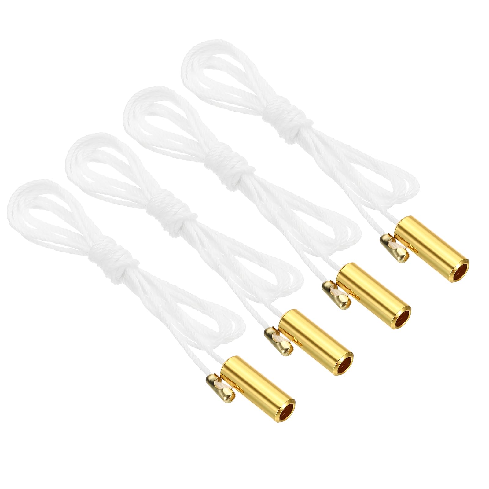 PATIKIL 1.5M 4.9ft Ceiling Pull Chain, 4 Pcs Pulls String Extender with Cylinder Pendant for Fan Light Chandelier Table Lamp Pulling Switch, Gold Tone