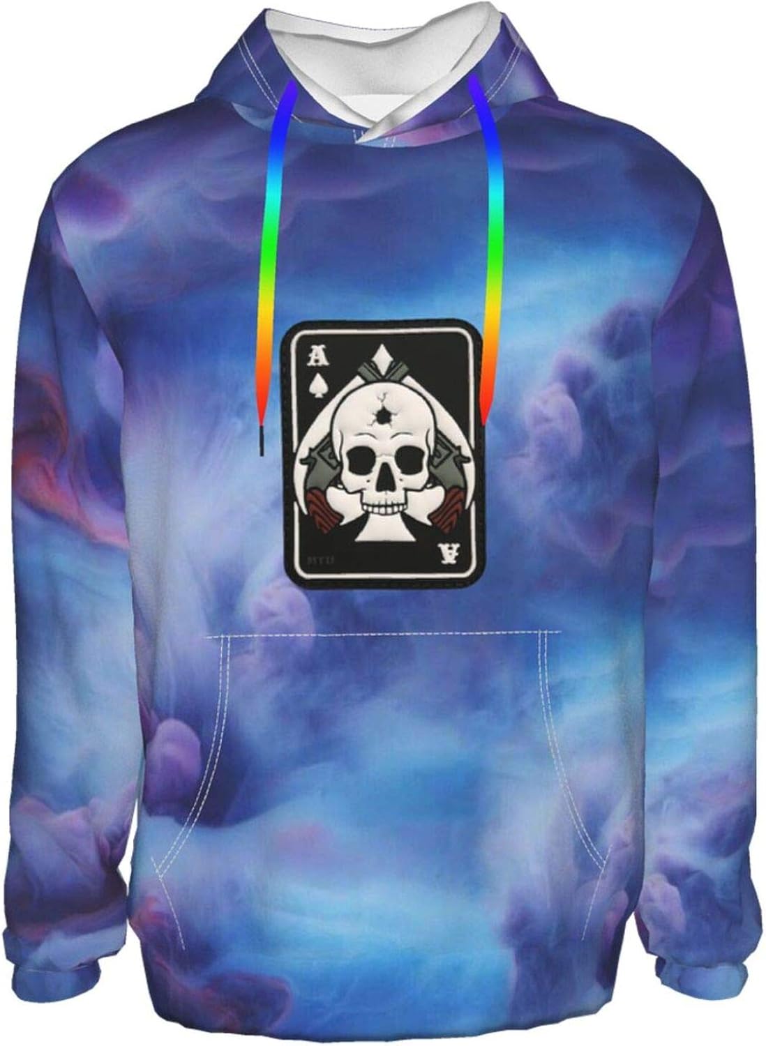 Ace Of Spades Skull Pullover Hooded Sweatshirts For Boys Mens, Large