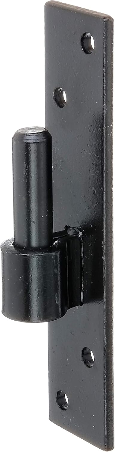 Hinge Pin on Plate with DI Hook Dorn 16 mm / 180 x 40 mm / 1 STK. schwarzer Tauchlack, Black Dipping Varnish