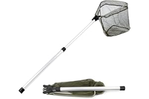 YVLEEN Kids Fishing Net for Lakes - Minnow Nets for Kids - Aluminum Collapsible Telescopic Fishing Pole Handle and Nylon Mesh Small Fishing net - Butterfly Nets for Kids Outdoor Playing