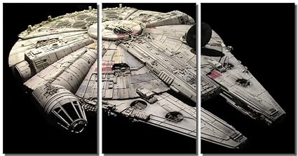 Picture Sensations Framed Canvas Art Print Star Wars Millennium Falcon Wall Canvas Art 42x24