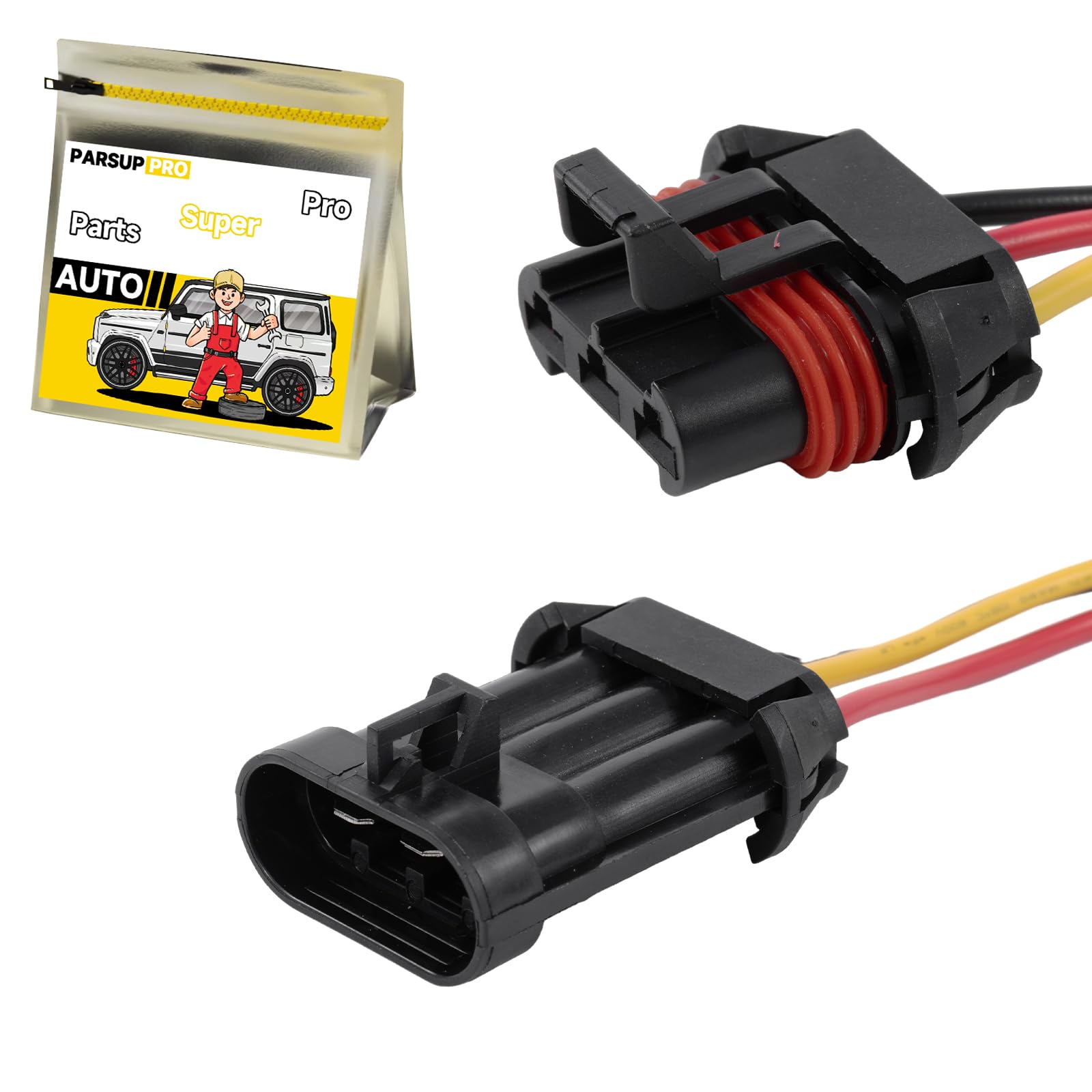 Photo 1 of PARSUPPRO 3-Pin/Way Male and Female Cooling Fan Upgrade 12Ga HD Connector Auto Waterproof Wiring Harness for Corvette C6 Replace 710412962819