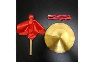 LOONELO Brass Instruments 5.9 Inch Gong – Handcrafted Mini Gong with Wooden Mallet and Red Hanging Cord, Safe and Fun Musical Instrument for Playtime, Learning, and Creativity – Perfect Gift