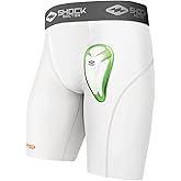 Shock Doctor Compression Shorts with Protective Bio-Flex Cup, Moisture Wicking Vented Protection
