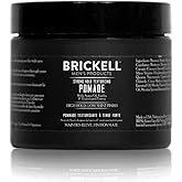Brickell Men's Products Strong Hold Texturizing Pomade For Men, Natural and Organic, Pliable Hair Styling Fiber Pomade, 2 Ounce, Scented