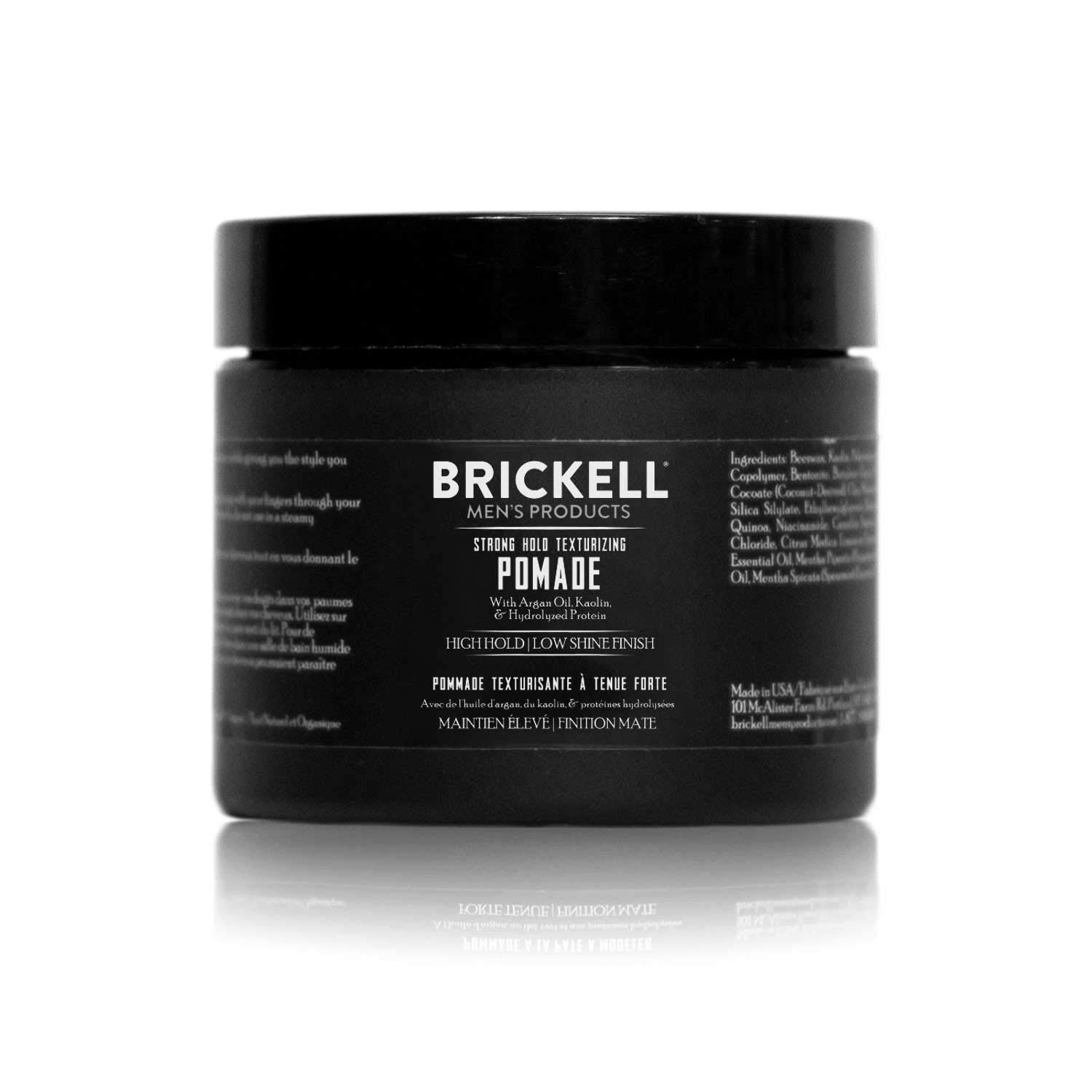 Brickell Men's Strong Hold Texturizing Pomade For Men, Natural and Organic, Pliable Fiber Pomade, 59 ml, Scented