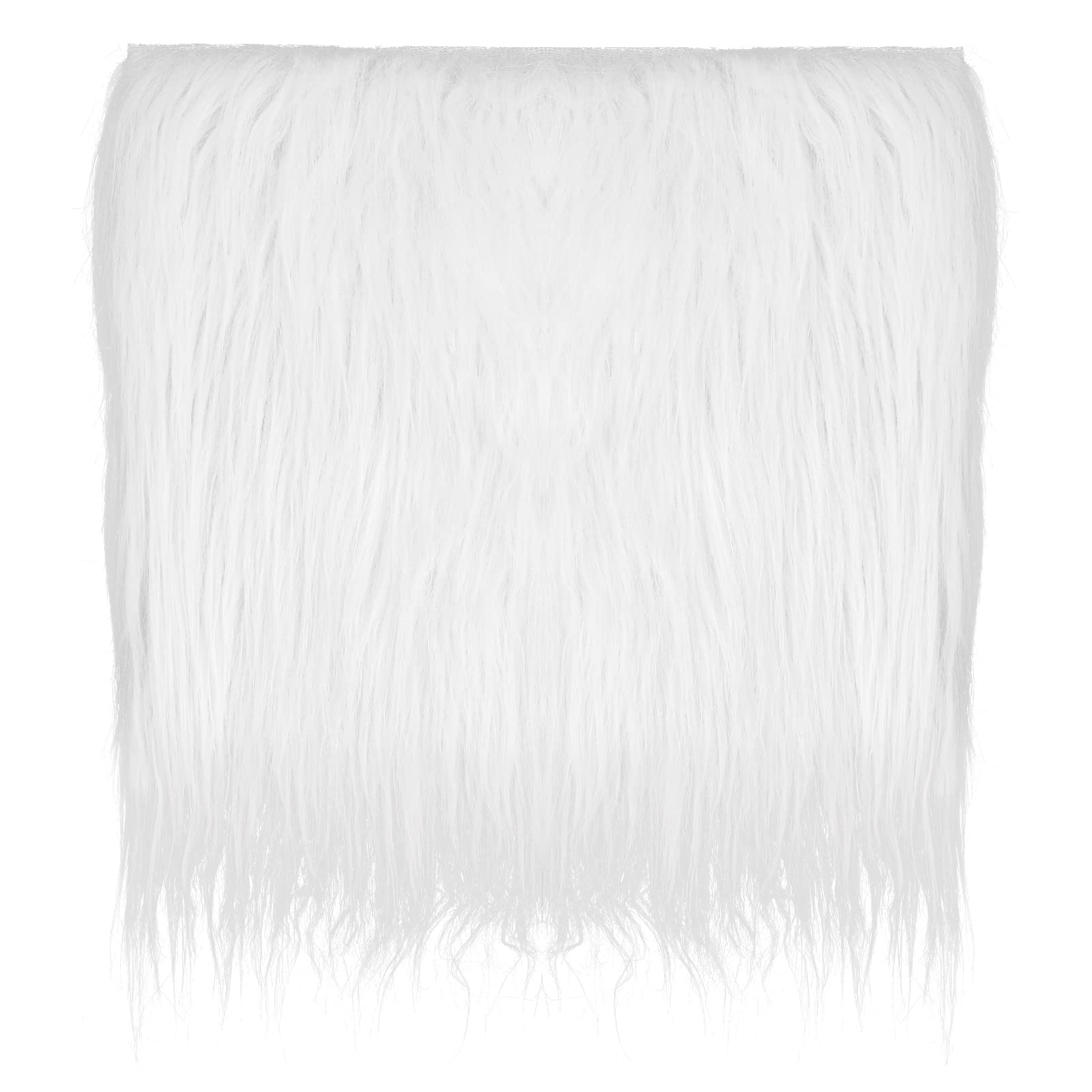 Lusofie Faux Fur Fabric - 20x20 Inches White Faux Fur Plush Fabric Square Patch for Crafts, Gnomes, Costume, Camera, Floor Decoration Mats