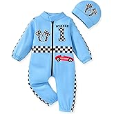 KOZBY 0-24 Months Baby Boy Romper Race Car Outfit Infant Long Sleeves Zipper Jumpsuit