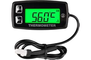 NInE-ROnG Full-View Digital LCD Engine Thermometer Temperature Gauge Over-Temperature Alert Battery Replacement for Motorcycle Scooter Dirt Bike ATV Outboard Motor Marine Snowmobile Engine