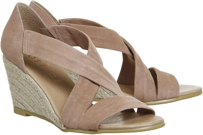 office maiden cross strap wedge