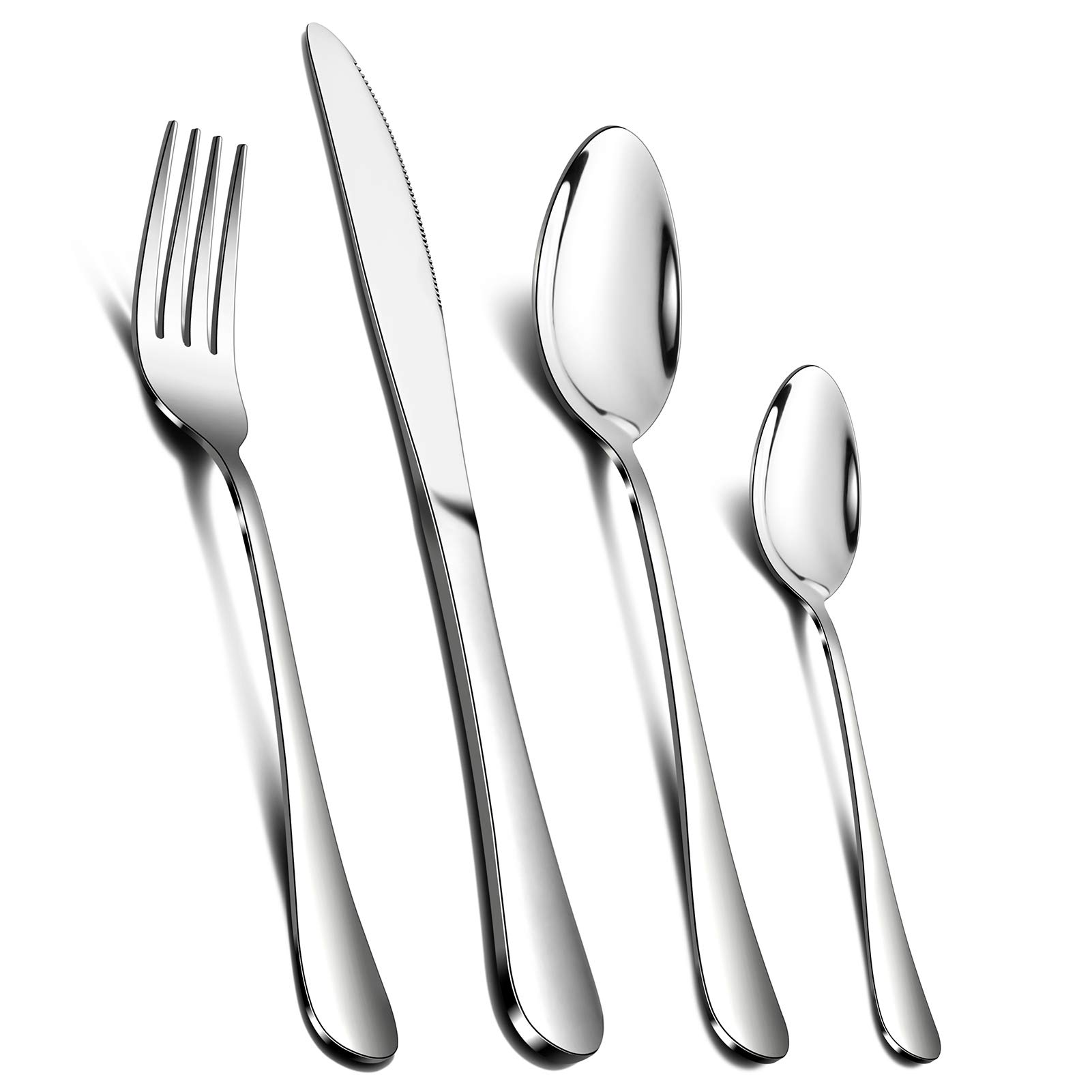 Cutlery Set, 32 Piece Stainless Steel Flatware Silverware Set with Dinner Knife Spoon Fork, Service for 8 - Mirror Finish and Dishwasher Safe