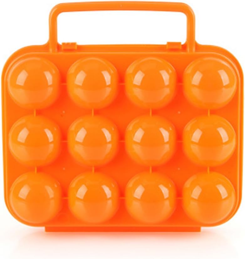 BrilliantDay Portable 12 Eggs Slots Holder Shockproof Storage Box for Camping Hiking - Orange