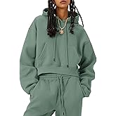 Eisctnd Women Fleece 2 Piece Tracksuits Fall Winter Sweatshirt Jogger Pants Matching Lounge Sets Thick Sweatsuits Pockets