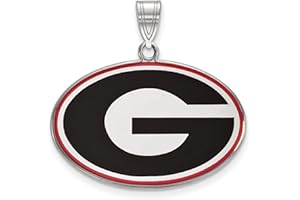 LogoArt Logo Art Sterling Silver Georgia Bulldogs Large Enamel Pendant