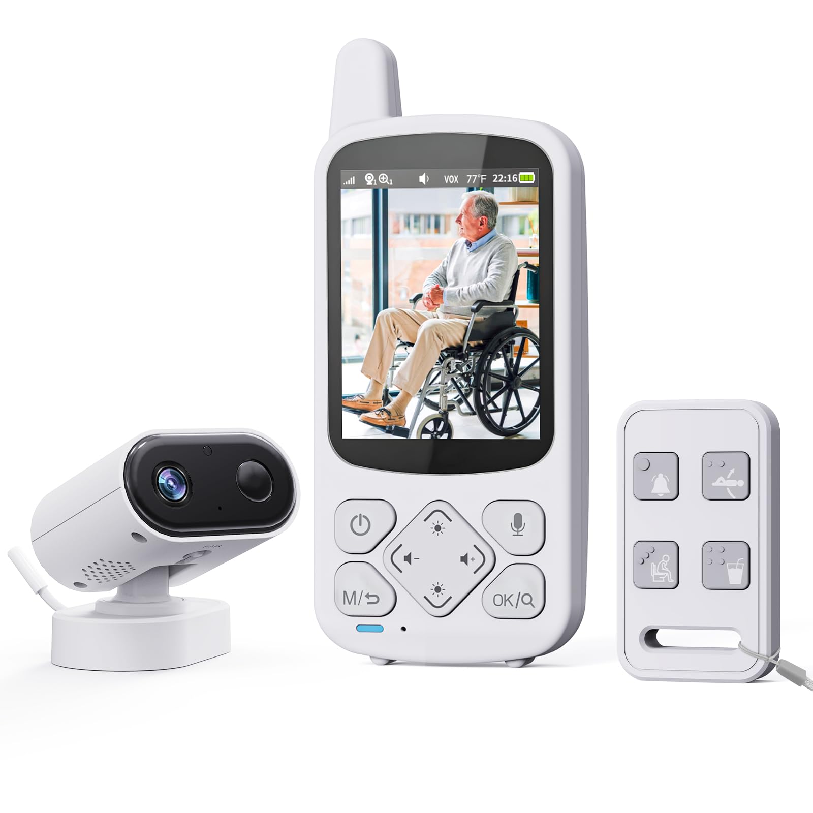 Photo 1 of Elderly Monitor with Camera and Audio, Call Button/2 Way Talk Room Monitors for Elderly, Med Reminder Temp Sensor Cameras for Elderly Monitoring, Senior Monitor Baby Monitors for Elderly Care/No WiFi