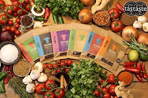 BILTONG FLAVOUR FEST 36 x 35g BAGS - 6 EACH OF 6 GREAT FLAVOURS Teriyaki, Chilli, Traditional, Peri Peri, Garlic, BBQ. From BEEFIT Snacks -AWARD WINNING maker. Beef Jerky. Also 1Kg, 500g, 250g sizes.