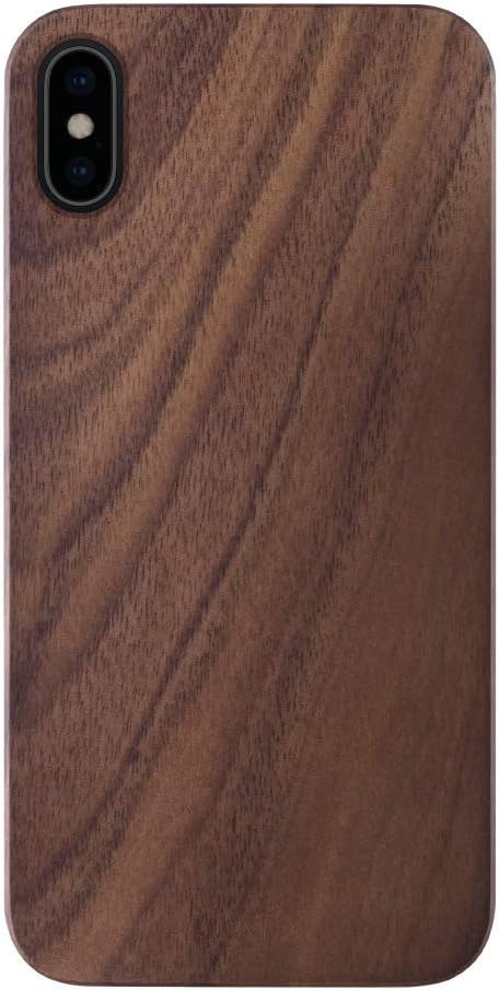 iATO iPhone Xs Max Wood Case. Real Walnut iPhone Xs Max Case Wood. Minimalistic Classic Wood iPhone Xs Max Case 6.5" Supports Wireless Charging – Natural Wooden Overlay & Black Polycarbonate Bumper
