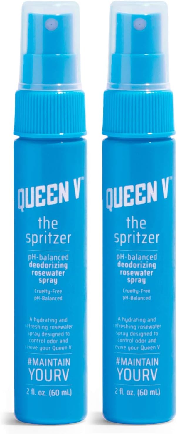 Queen V The Spritzer pH Balanced Rose Water Spray for Women | Deodorizing + Freshening Spray for Feminine Health | Cruelty, Paraben, Alcohol and Gluten Free | Natural, Vegan Feminine Care (2 Pack): Health & Personal Care