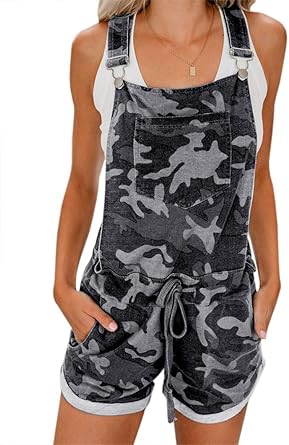womens camo overall shorts