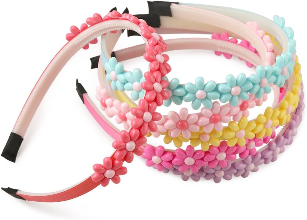 XIMA 6pcs Flower Headband for Girls Teens Kids Gifts Hair Accessories Spring Colors